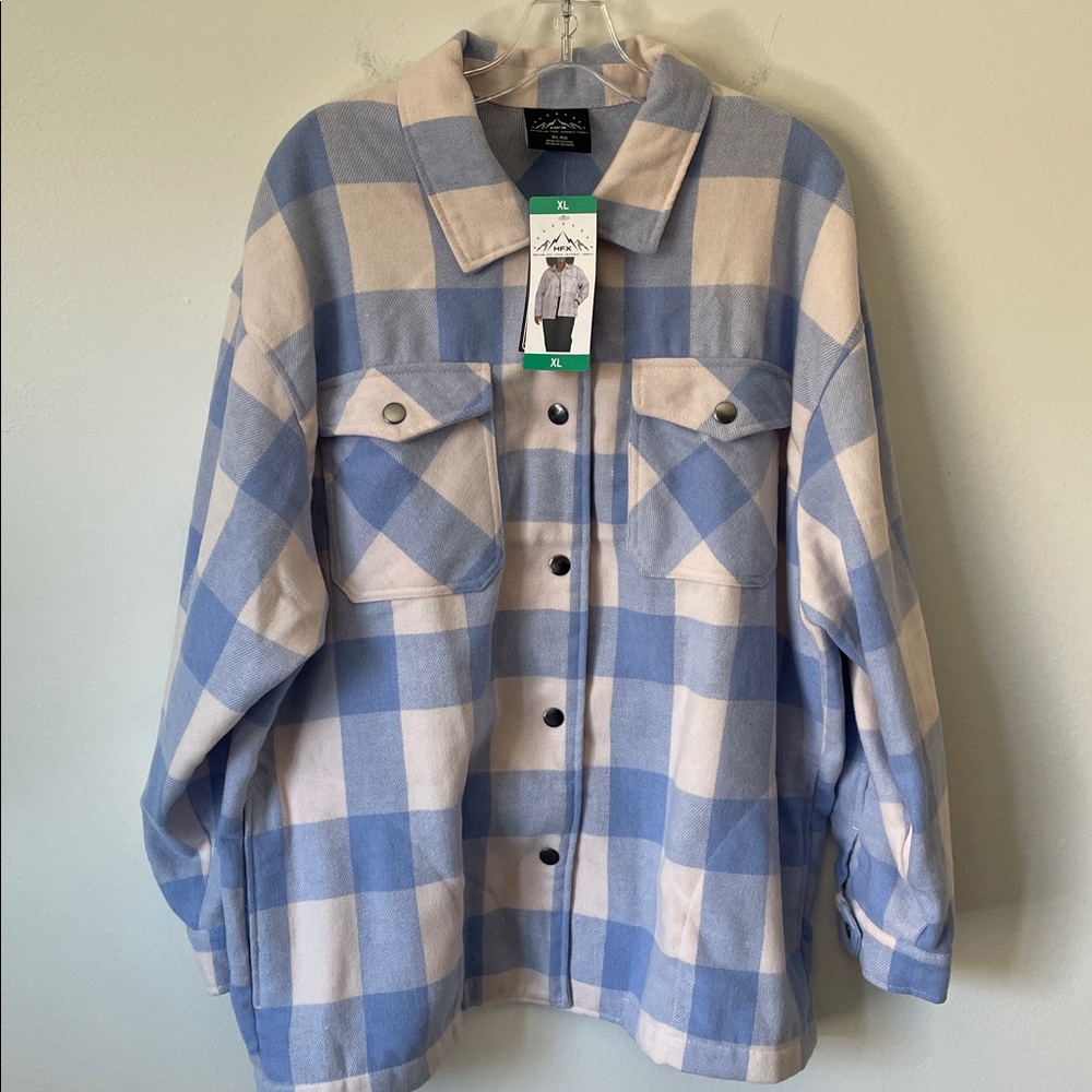 HFX Women's Long Sleeve Cozy Shacket Shirt Jacket Multi Size XL /Z9